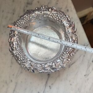 Vintage Arthur Court Grape Aluminum Bowl Silver Tone Serving Dish